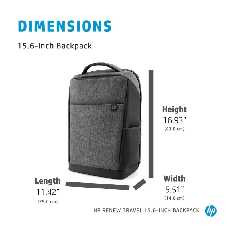 תיק גב למחשב נייד HP Renew Backpack 15.6 אפור 2Z8A3AA מצב:מחודש תיק גב למחשב נייד HP Renew Backpack 15.6 אפור 2Z8A3AA מצב:מחודש