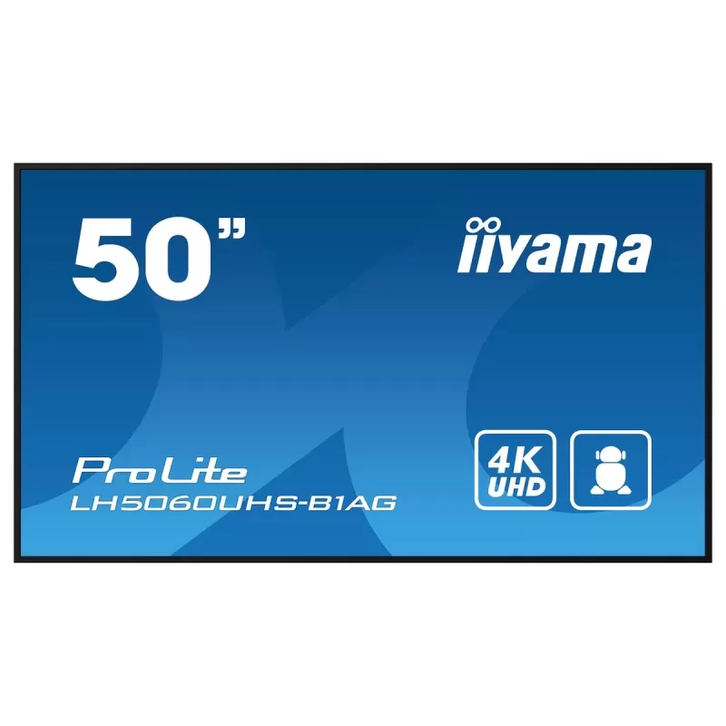 מסך שילוט דיגיטלי IIYAMA LH5060UHS-B1AG 50" ProLite IPS 4K UHD Android 24/7 LH5060UHS-B1AG