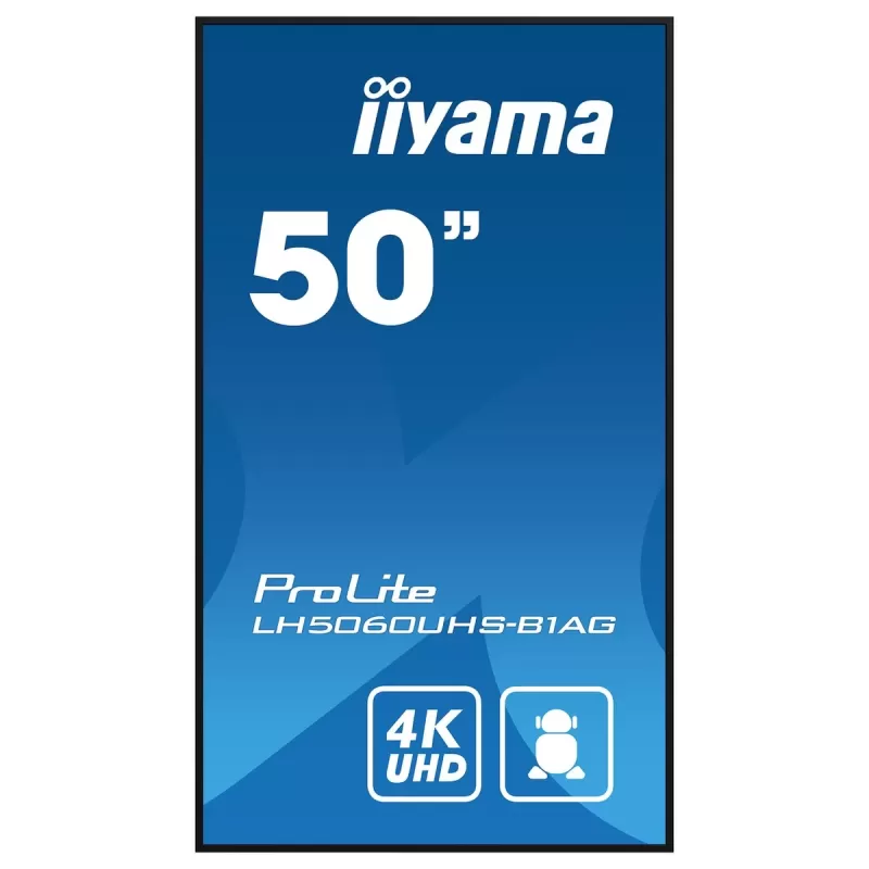מסך שילוט דיגיטלי IIYAMA LH5060UHS-B1AG 50" ProLite IPS 4K UHD Android 24/7 LH5060UHS-B1AG