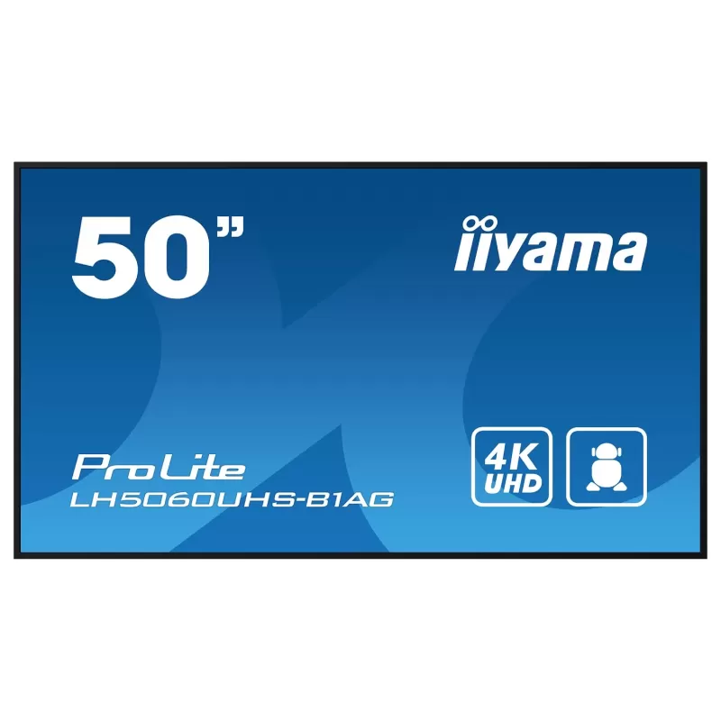 מסך שילוט דיגיטלי IIYAMA LH5060UHS-B1AG 50" ProLite IPS 4K UHD Android 24/7 LH5060UHS-B1AG