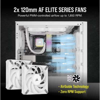 Liquid cooling Corsair iCUE H100i RGB ELITE - white 240mm Liquid cooling Corsair iCUE H100i RGB ELITE - white 240mm