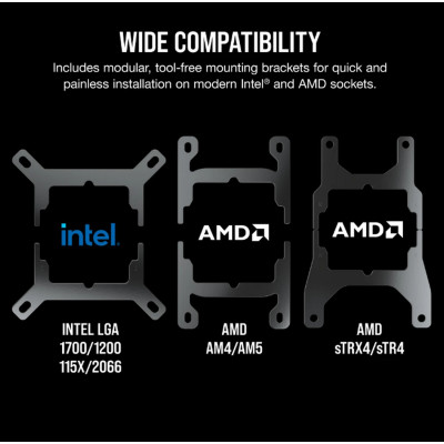 Liquid cooling Corsair iCUE H100i RGB ELITE - white 240mm Liquid cooling Corsair iCUE H100i RGB ELITE - white 240mm