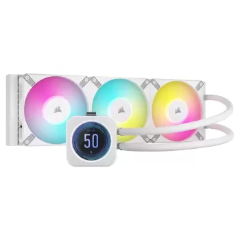 Liquid cooling Corsair iCUE H150i ELITE LCD XT Display, white 360mm