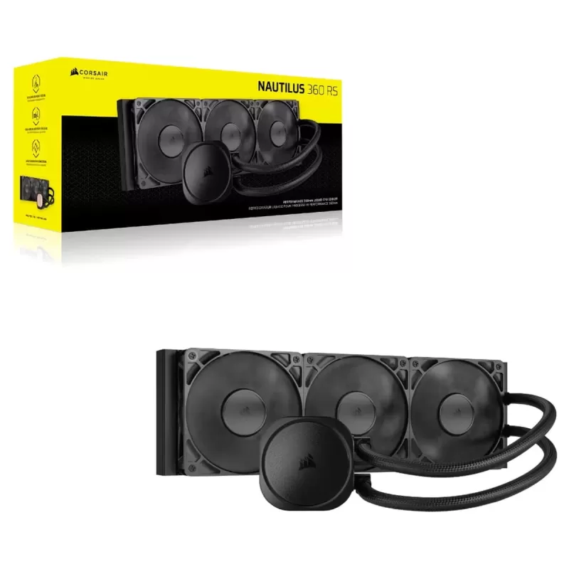 קירור נוזלי Corsair NAUTILUS 360 RS 360 360mm צבע שחור קירור נוזלי Corsair NAUTILUS 360 RS 360 360mm צבע שחור