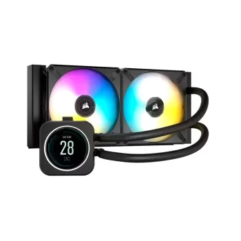 קירור נוזלי Corsair iCUE H100i ELITE LCD 240mm צבע שחור