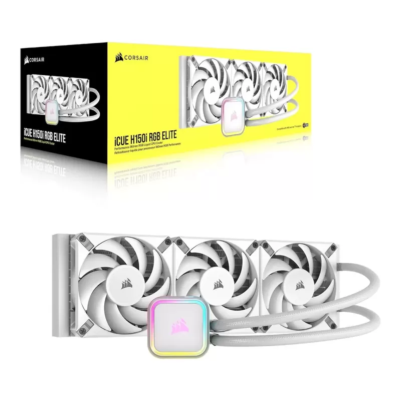 Liquid cooling Corsair iCUE H150i RGB ELITE - white 360mm