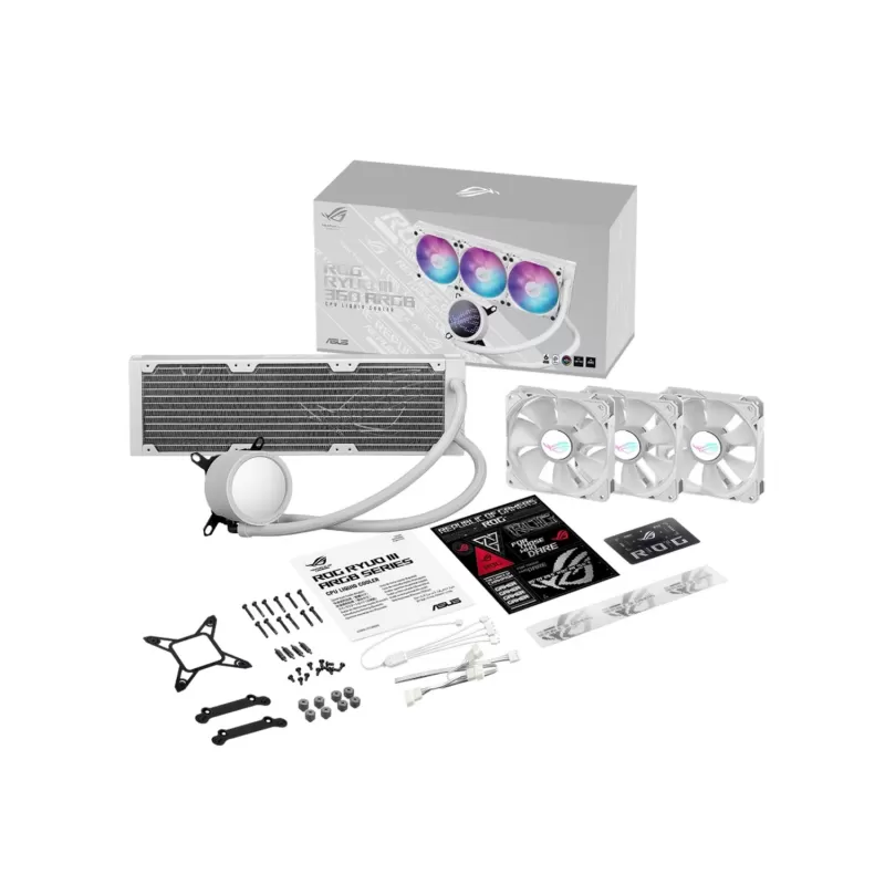 קירור נוזלי Asus ROG RYUO III 360 ARGB WHITE EDITION 360mm צבע לבן