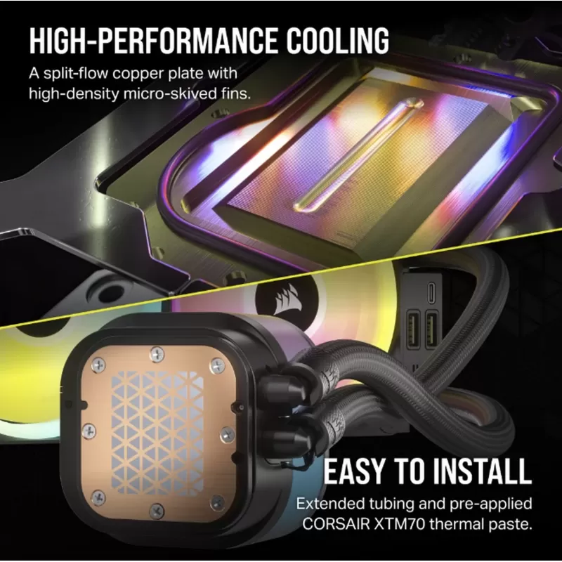 Liquid cooling Corsair iCUE LINK H150i RGB - black 360mm