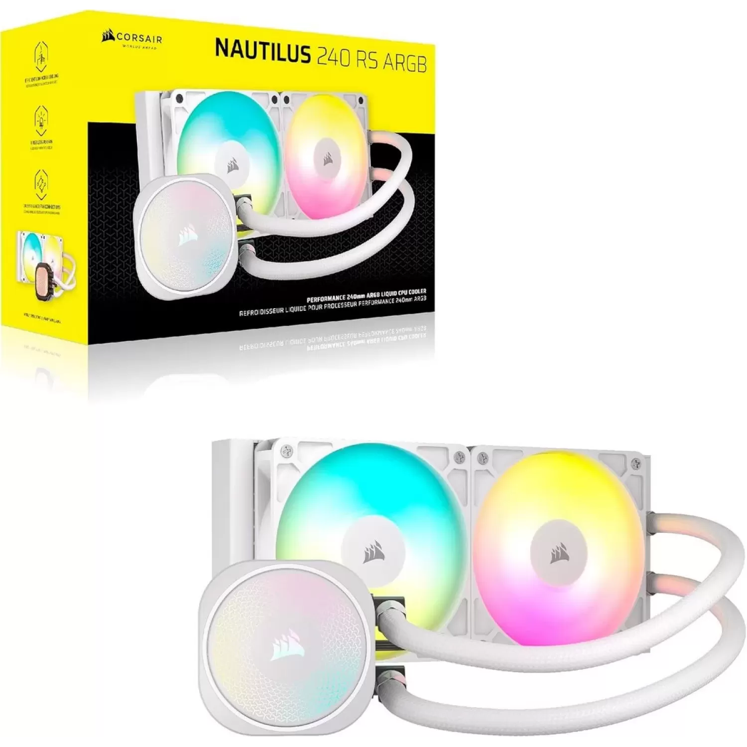Liquid cooling Corsair NAUTILUS 240 RS ARGB white 240mm
