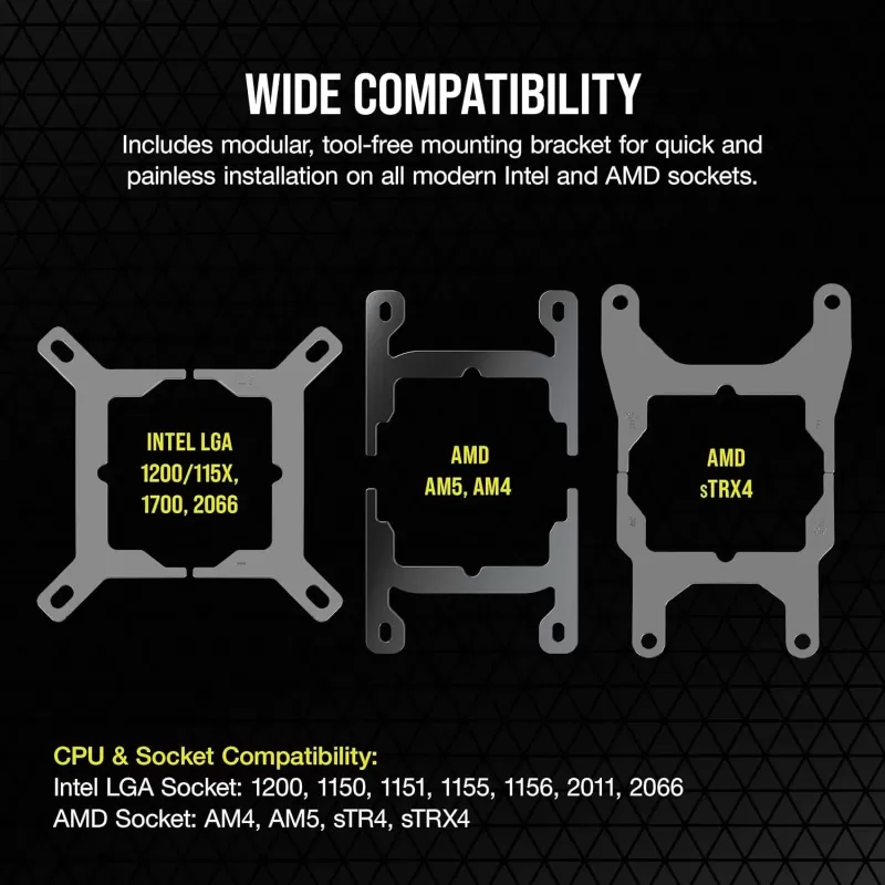 Жидкостное охлаждение Corsair iCUE H150i ELITE CAPELLIX XT - black 360mm