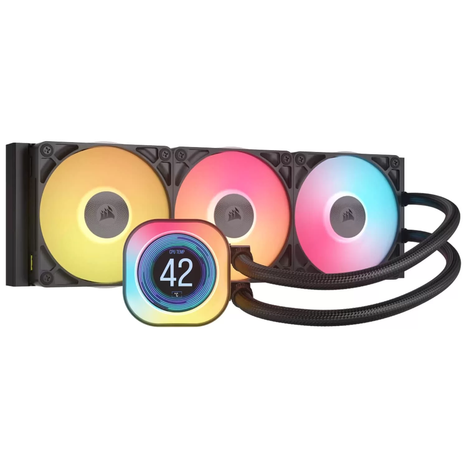 Жидкостное охлаждение Corsair iCUE LINK TITAN 360 RX LCD AIO 360mm Цвет:чёрный