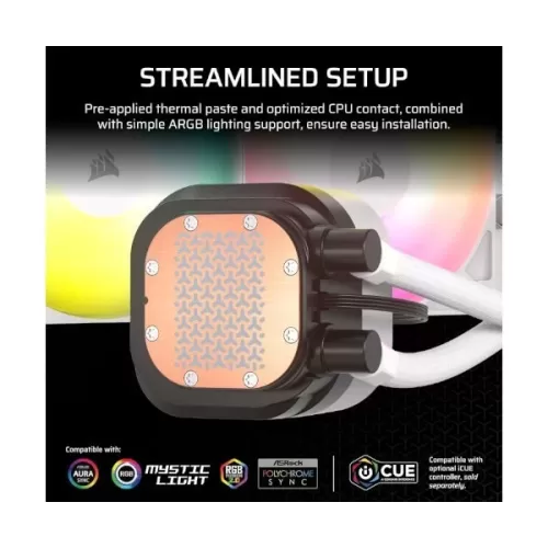 קירור נוזלי Corsair NAUTILUS 360 RS ARGB לבן 360mm