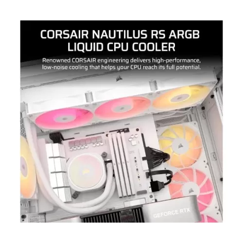 קירור נוזלי Corsair NAUTILUS 360 RS ARGB לבן 360mm