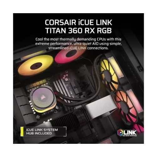 Liquid cooling Corsair iCUE LINK TITAN 360 RX RGB AIO Color:black