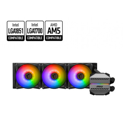 Liquid cooling MSI MAG CORELIQUID M360 360mm Color:black Liquid cooling MSI MAG CORELIQUID M360 360mm Color:black