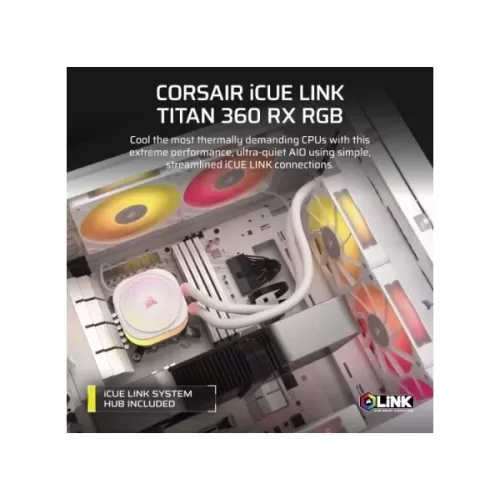 Liquid cooling Corsair iCUE LINK TITAN 360 RX RGB white 360mm