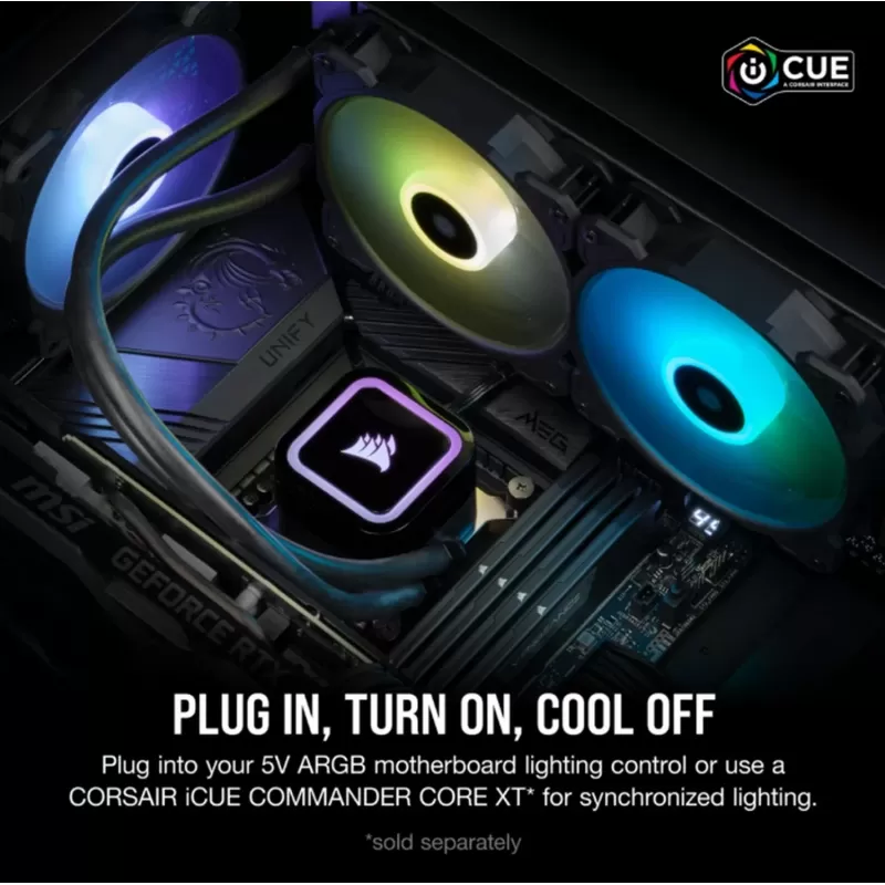 Liquid cooling Corsair iCUE H100x RGB ELITE 240mm Color:black