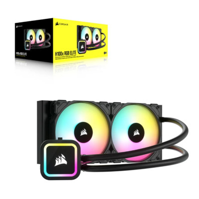 Водяное охлаждение Corsair iCUE H100x RGB ELITE Liquid CPU Cooler 240mm Водяное охлаждение Corsair iCUE H100x RGB ELITE Liquid CPU Cooler 240mm
