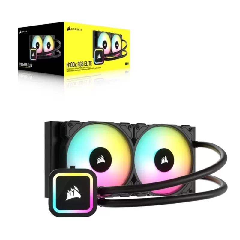 Liquid cooling Corsair iCUE H100x RGB ELITE 240mm Color:black
