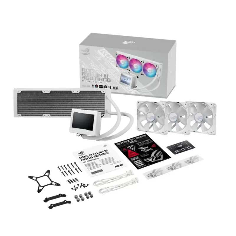 קירור נוזלי Asus ROG RYUJIN III 360 ARGB White Edition צבע לבן