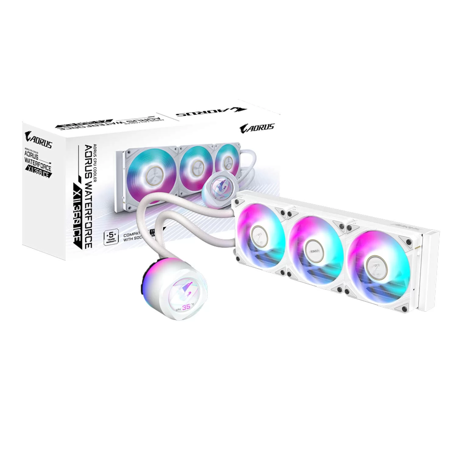 Жидкостное охлаждение Gigabyte AORUS WATERFORCE X II 360 ICE 360mm