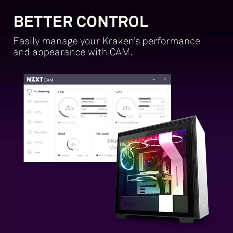 Жидкостное охлаждение NZXT Kraken X73 RGB black 360mm