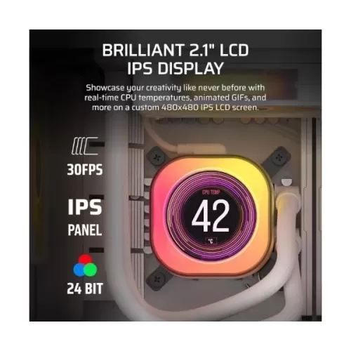קירור נוזלי Corsair iCUE LINK TITAN 360 RX LCD AIO לבן 360mm קירור נוזלי Corsair iCUE LINK TITAN 360 RX LCD AIO לבן 360mm
