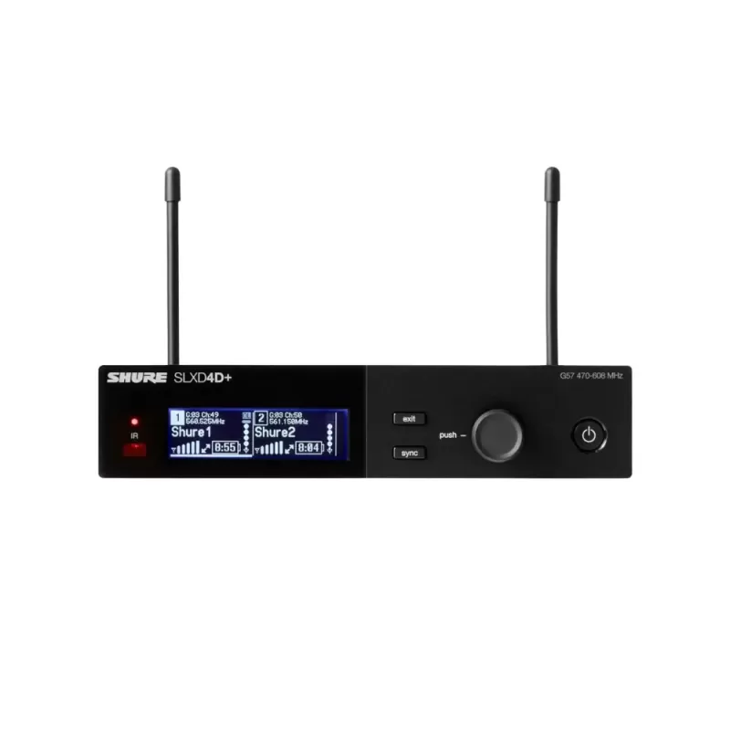 Wireless Microphone Receiver Shure SLXD4D+ Dual-Channel Digital Wireless Receiver Wireless Microphone Receiver Shure SLXD4D+ Dual-Channel Digital Wireless Receiver