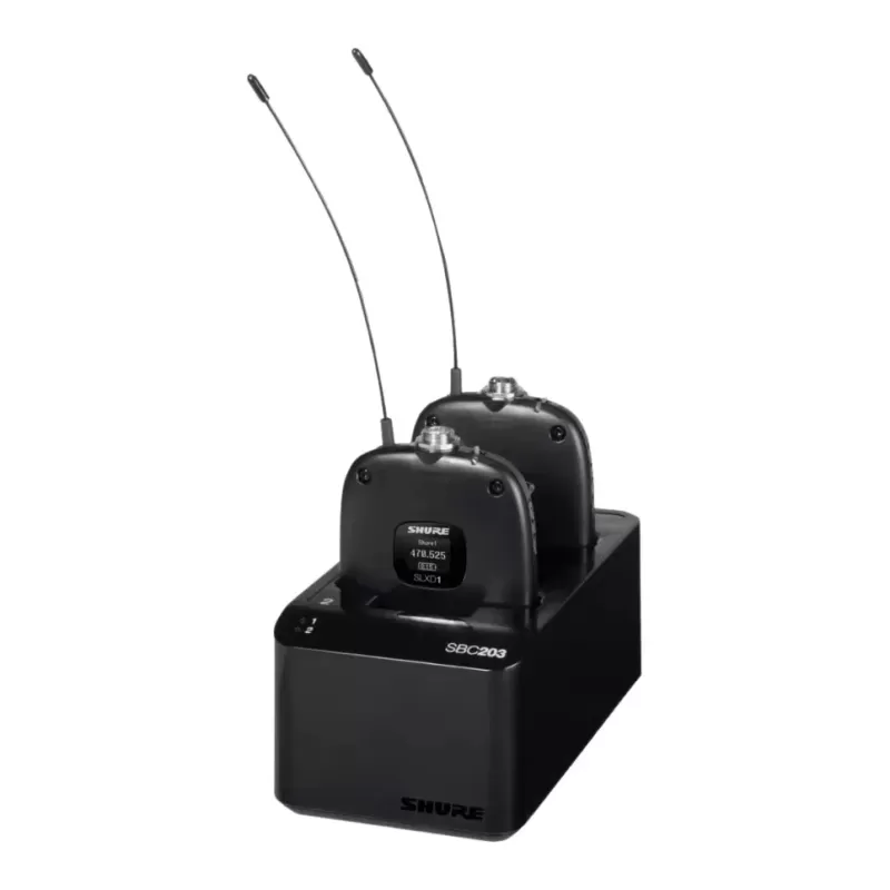 תחנת טעינה כפולה Shure SBC203-E צבע שחור