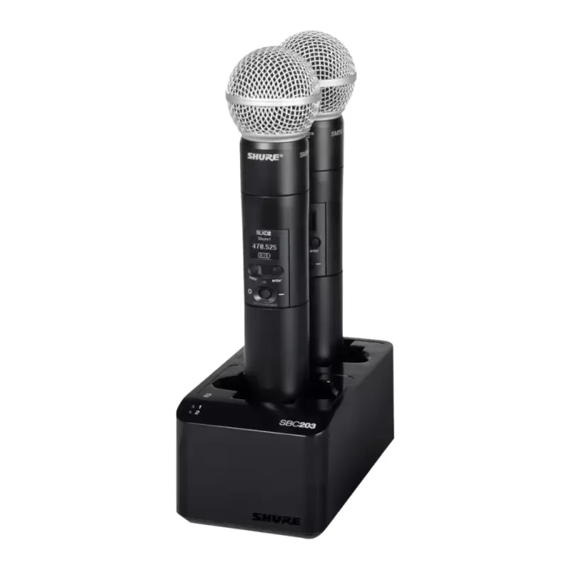 תחנת טעינה כפולה Shure SBC203-E צבע שחור
