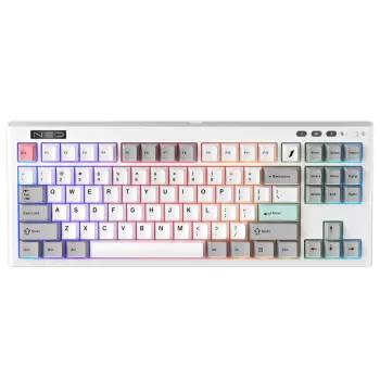 מקלדת 1St Player NEO87 RGB Frostwave צבע לבן