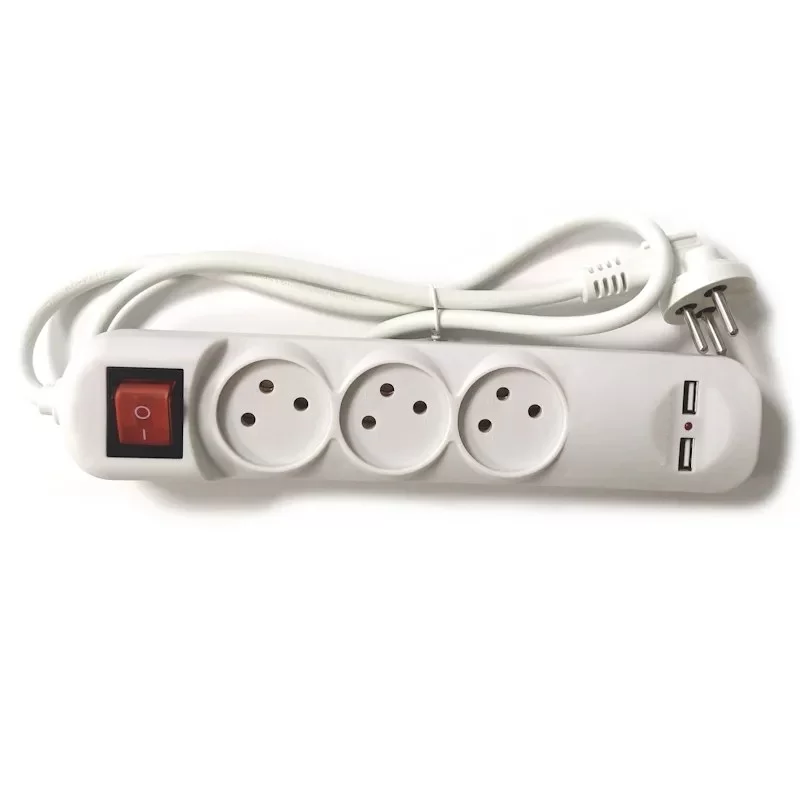 Разветвитель Питания Luggar 3Way Power Extension Cable with Dual USB Ports XS-MS-31-USB Цвет:белый