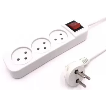 Multi Soket Luggar 3 Power Multi Soket 1.5x3mm 1m + power swith XS-MS-31 Color:white