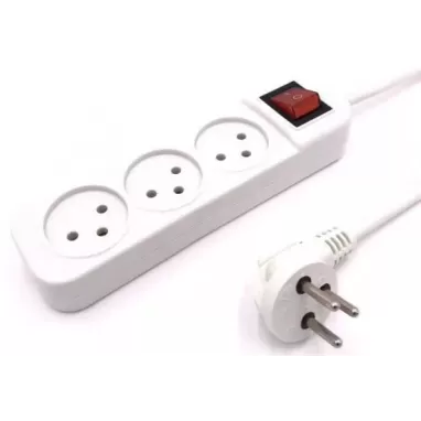 Multi Soket Luggar 3 Power Multi Soket 1.5x3mm 1m + power swith XS-MS-31 Color:white