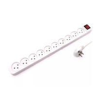מפצל חשמל ל-10 שקעים כולל מפסק וכבל מאריך Luggar 10 Power Multi Soket 1.5x3mm..