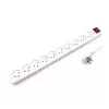 Электрический разветвитель на 10 розеток с удлинителем Luggar 10 Power Multi Soket 1.5x3mm 1m + power swith XS-MS-101 Цвет:белый