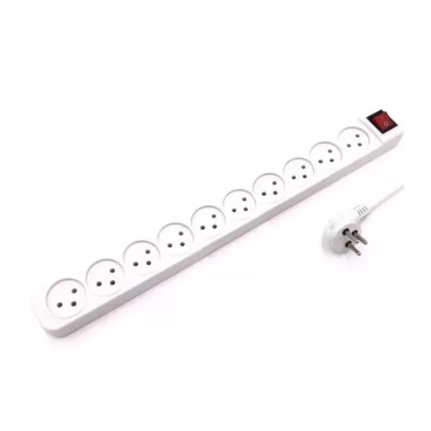 Электрический разветвитель на 10 розеток с удлинителем Luggar 10 Power Multi Soket 1.5x3mm 1m + power swith XS-MS-101 Цвет:белый