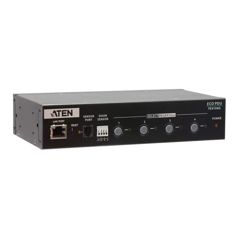 מפצל מתח PDU מנוהל ATEN PE4104G 4-Outlet Eco PDU PE4104G צבע שחור