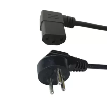 Power Cable Luggar 3-Pin Plug to Angled C13 AC Power Cord 1.8m CABLE-K-L-1.8