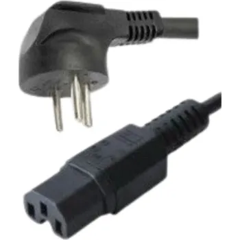 כבל מתח Power Cord IEC to Israeli Plug 5m צבע שחור