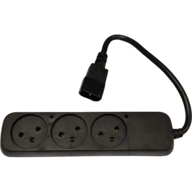 Разветвитель Напряжение UPS Power Splitter IEC Plug to 3 Israeli Sockets Цвет:чёрный