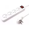 רב שקע Luggar 4 Power Multi Soket 1.5x3mm 1m + power swith XS-MS-41 צבע לבן