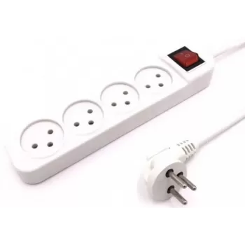 Multi Soket Luggar 4 Power Multi Soket 1.5x3mm 1m + power swith XS-MS-41 Color:white