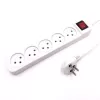 רב שקע Luggar 4 Power Multi Soket 1.5x3mm 1m + power swith XS-MS-41 צבע לבן