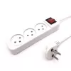 רב שקע Luggar 4 Power Multi Soket 1.5x3mm 1m + power swith XS-MS-41 צבע לבן