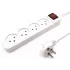 רב שקע Luggar 4 Power Multi Soket 1.5x3mm 1m + power swith XS-MS-41 צבע לבן
