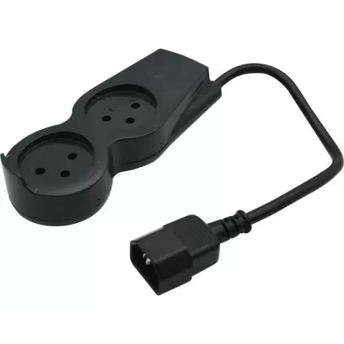 Разветвитель на две розетки от ИБП Two-outlet splitter from an uninterruptible power outlet Цвет:чёрный