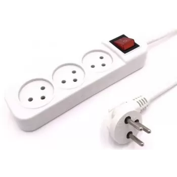רב שקע Luggar Multi Socket 3 Way With On/Off Switch 3m XS-MS-33 צבע לבן