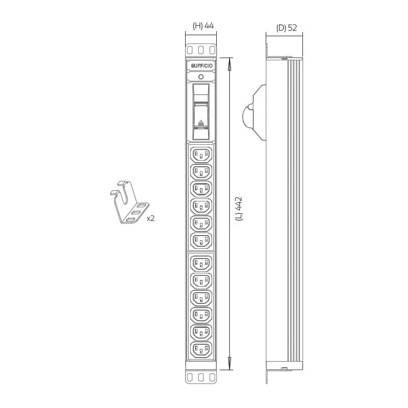 Блок распределения питания PDU 12 Ports PDU C13 with Circuit Breaker PDU-12-C13 Блок распределения питания PDU 12 Ports PDU C13 with Circuit Breaker PDU-12-C13