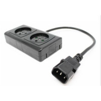 מפצל חשמל לאל פסק UPS Power Female to 2 regulal Power male שחור CABLE-708-2